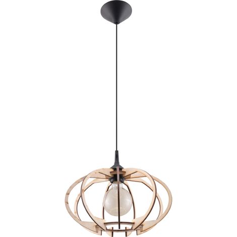 MANDELINO pendant lamp in natural wood (1/5)