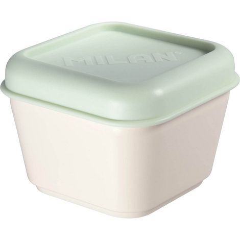 Contenitore per alimenti quadrato 0,33 L. Coperchio verde Milano (1/5)