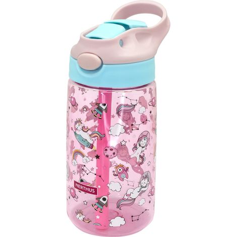 NERTHUS FIH 917 Bottiglia per bambini riutilizzabile senza BPA con beccuccio pieghevole, ergonomica, resistente, durevole, leggera (1/3)