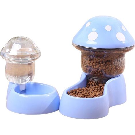 Set Cats Food Food Feeder Dogs Dispensateur pour Petits Animaux De Compagnie Medium Pet Adding pour Chiens/Chat Aliments avec Distributeur d'eau,Bleu (1/5)