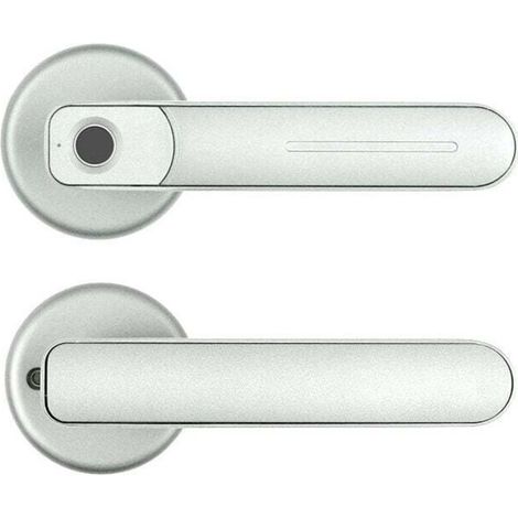 Electronic fingerprint lock, door handle - Fingerprint and smartphone lock (silver) (1/4)