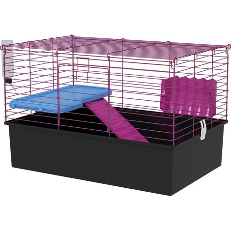 Chinchillas Small Rabbit Guinea Pig Small Animal Cage, Pet Playhouse, Platform, Ramp, 71 x 46 x 47cm (1/5)