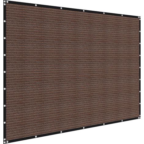 Mophorn Telo Ombreggiante con Protezione Solare, 244 x 366 cm, per Pergolato con Occhielli in Acciaio Inox, Realizzato in Materiale HDPE, Ideale per Esterni come Patio, Giardino e Cortile, Marrone (1/5)
