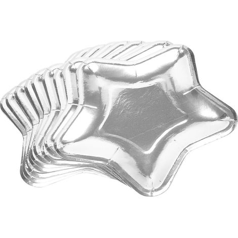 30 Einweg-Pappteller in Sternform, Gold und Silber (1/5)