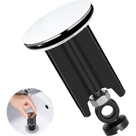 Bouchon Evier Cuisine, 40mm de Remplacement pour Bonde de Lavabo de Salle de Bain, Bonde Douche de Vidange Réglable en Hauteur, pour Cuisine, Salle, Baignoire, en Laiton et Caoutchouc, Ferreux (1/5)