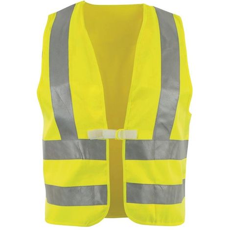 Veste de sécurité jaune uni avec bandes réfléchissantes sur les épaules EN 20471 Classe 2 (1/4)