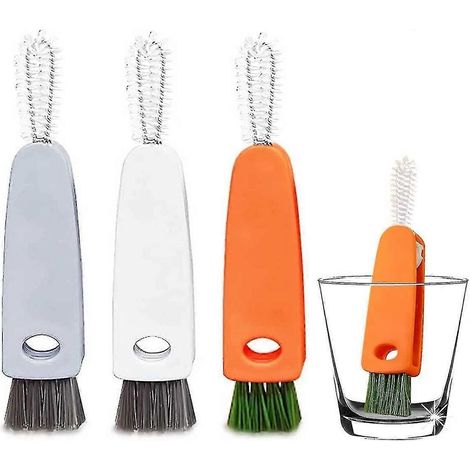Lot de 3 goupillons de nettoyage pour biberons, couvercle multifonctionnel 3 en 1 en forme de carotte (1/5)