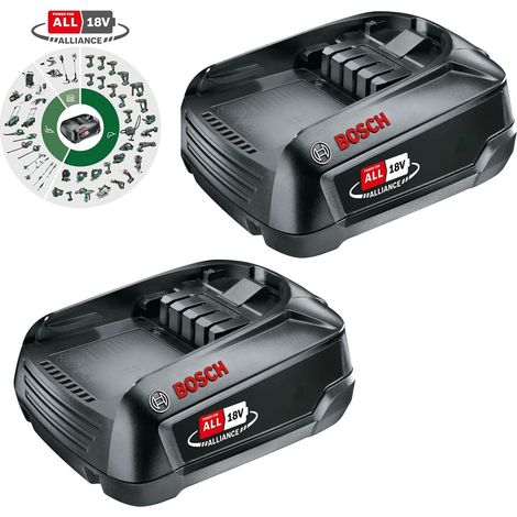 Bosch Green PBA 18v 1.5Ah W-A Lithium Ion Battery Power For All - Twin Pack (1/5)