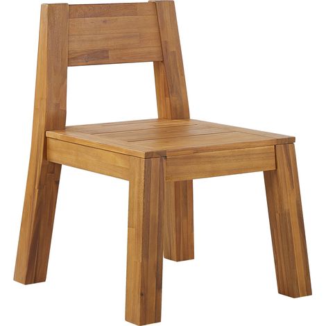 Silla de jardín de madera de acacia clara laminada rústico Livorno