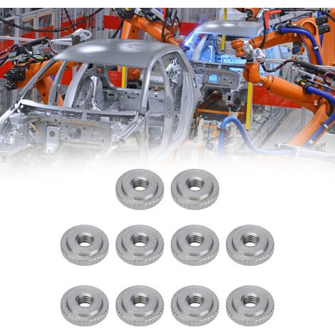 Écrou M4 à tête plate moletée traversante en acier inoxydable 304, à serrage manuel (1/5)