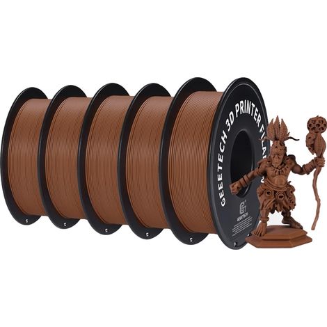 Filament d'imprimante 3D, Fini Mat, Facile à Imprimer, Marron Mat (1/2)