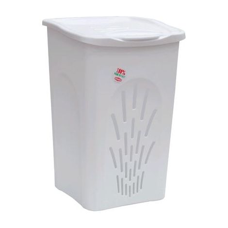 Stefanplast Portabiancheria 'Traforato'  Lt. 50 Cm 37X37Xh56 - Bianco