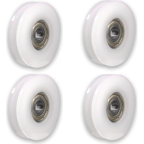 Lot de 4 roulettes en nylon avec rainures Pour portail coulissant, barres d'angle, tiroirs5x30x6mm (1/5)