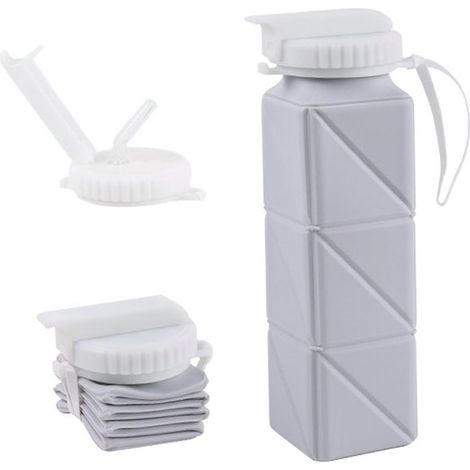 Borraccia pieghevole in silicone, tazza pieghevole da campeggio, borraccia pieghevole, borraccia sportiva, tazza portatile per ciclismo, viaggi e campeggio (1/5)