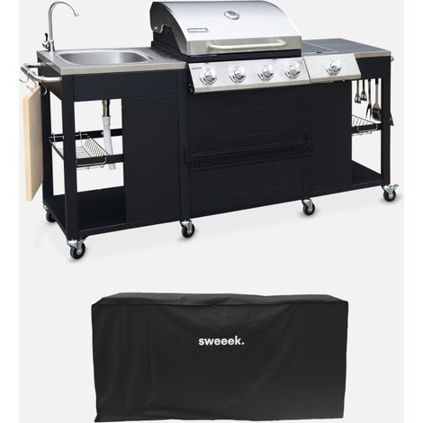 Barbacoa de gas de 4 quemadores con  1 fuego lateral (1/5)