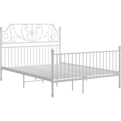 Maison Exclusive - Bettgestell Weiß Metall 160x200 cm