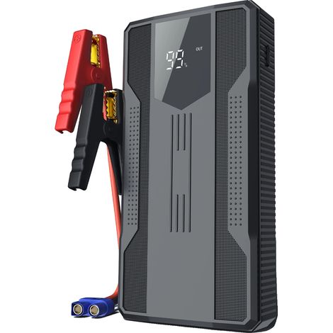 Avviatore di emergenza per auto, capacità 12000 mAh, corrente di picco 400 A, NERO R23S (1/2)
