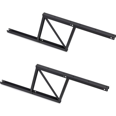 Emuca Set di meccanismi di sollevamento per tavolini, permette di alzare il tavolo di 192mm, Acciaio, Verniciato nero (1/5)