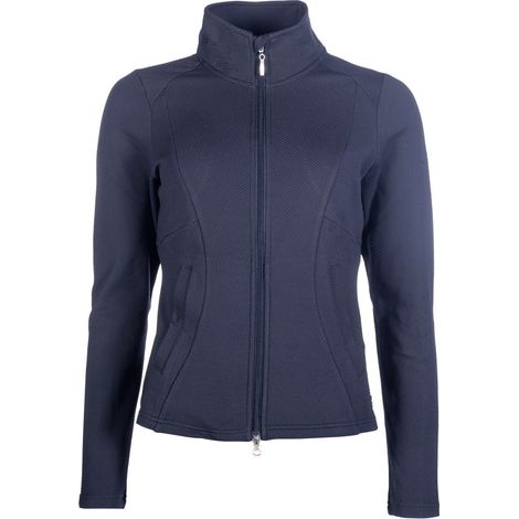 XL, Blu scuro: Damen-Reit-Sweatshirt- atmungsaktives technisches Gewebe mit Druckknopf-Reißverschluss Modell Alina (1/5)