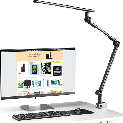 Lampe de bureau LED, intensité variable 18 W, lampe de bureau pour la maison, le bureau, protection des yeux, lampe de lumière du jour, 5 températures de couleur et luminosité réglables (1/5)