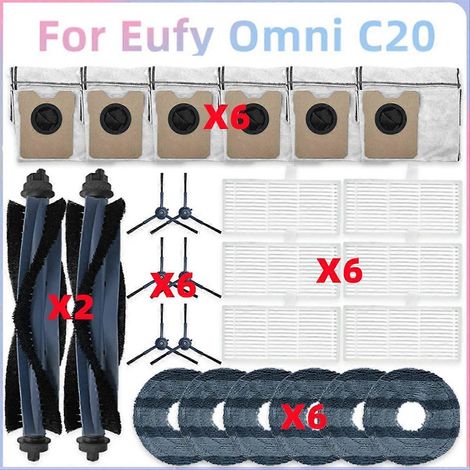 Ersatz-Seitenbürste und Hauptwalze für Omni C20, hocheffizienter HEPA-Filter, Ersatzteilset für Saugroboter, komplettes Wartungszubehör, einfacher und langlebiger Austausch. (1/5)