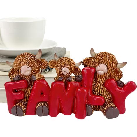 Figuren entzückende Familienstatue mit Buchstaben dekorative