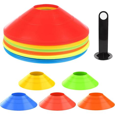 Coni di segnalazione, attrezzatura per l'allenamento di calcio, cono di segnalazione per l'allenamento di calcio, cono sportivo in 5 colori con supporto per riporre gli oggetti
