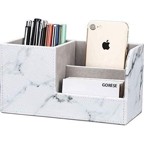 Portalápices de escritorio – organizador de portalápices de oficina, accesorios de oficina, material de oficina, organización, decoración (blanco) (1/5)