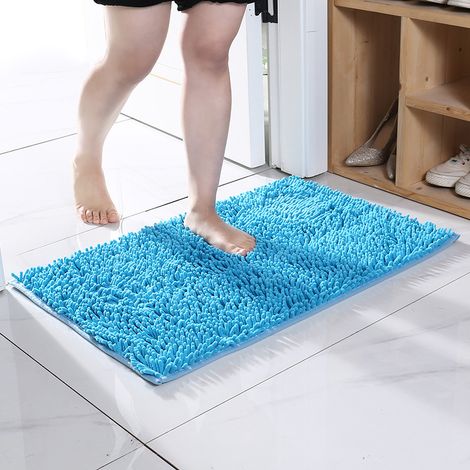 Tapis antidérapant de salle de bain en fourrure de microfibre Chenille, salle de bain douce et confortable, super absorbante, antidérapante et épaissie(45x70) (1/5)