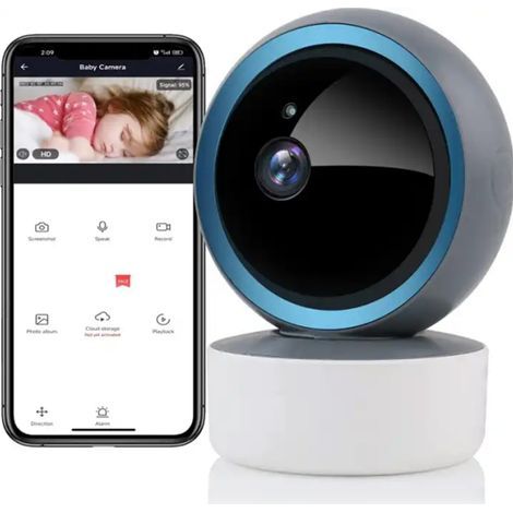 Indoor security camera, 1080p, Wi-Fi, app, 355° rotation, two-way audio, infrared night vision, for bedrooms, pets, and security (1/5)