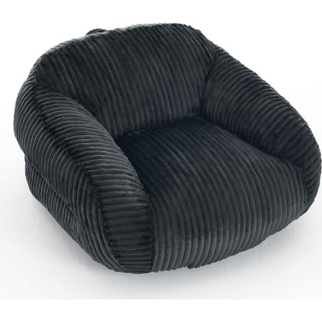 CHICFURN Poltrona a sacco adulto 116x110x61 cm in velluto a coste grigio scuro, senza montaggio