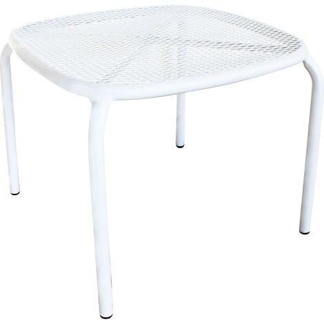 Niedrige Tabelle 40x40 cm gestapelter Garten mit Stahlkonstruktion lokal - White