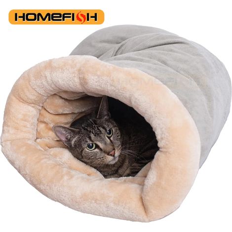 Warmer, halboffener Katzenschlafsack für Herbst und Winter, geeignet für kleine und mittelgroße Haustiere, zerlegbar und waschbar (1/5)