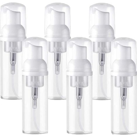 Lot de 6 flacons pompe mousse transparents, distributeurs de savon portables rechargeables pour voyage (1/5)
