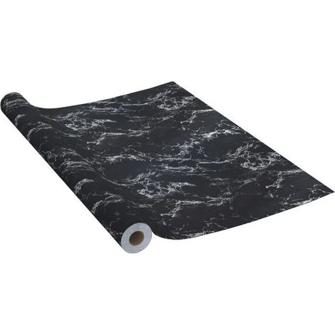 Film adhésif pour meubles, aspect pierre noire, 500 x 90 cm, en PVC (1/5)