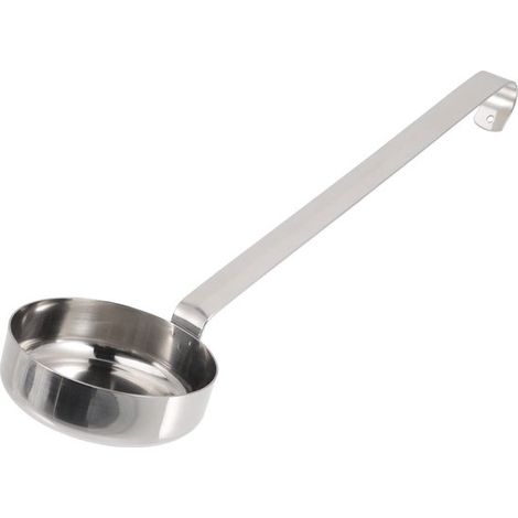 Cucchiaio da portata/cucchiaio per salsa pizza in acciaio inox Dailygoody con controllo delle porzioni, colore argento, utensile multifunzionale da cucina per chef. (1/5)