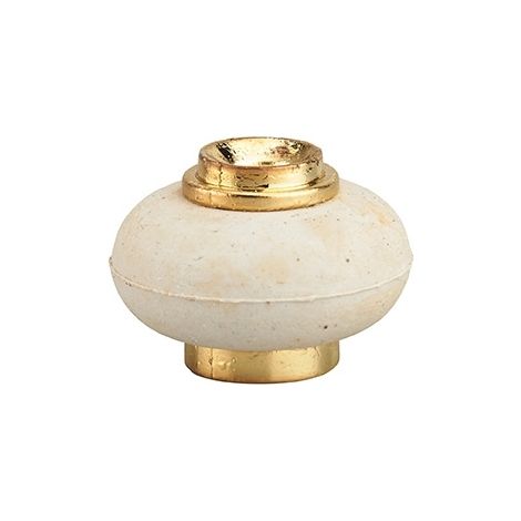 Fermaporta a vite, fissaggio a pavimento, gomma, Ø30x22mm, ottone - THIRARD