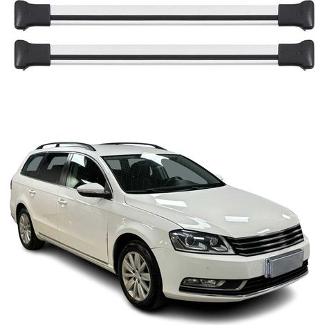 OMAC Aluminium Dachträger Querträger für VW Passat B7 Variant 2010-2014 – Max. 75 kg – 2 Stangen Silber (1/5)