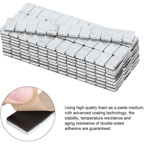 Poids d'équilibrage pour pneus de réparation automobile, 25 pièces (60 g chacune), type adhésif, contrepoids de jante, pièces automobiles, poids d'équilibrage dynamique en acier, 5 g 25 pièces + pell (1/5)