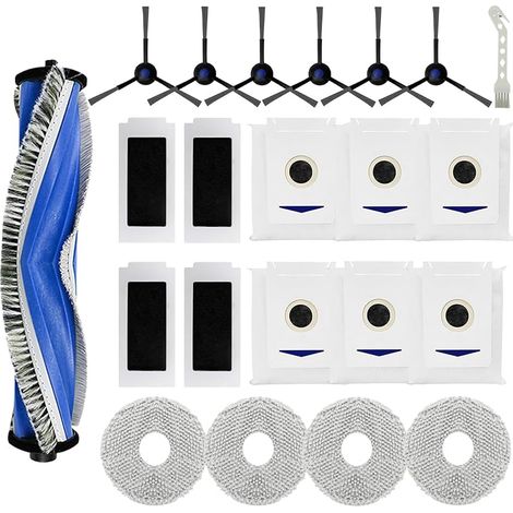 Juego de repuestos FOREHILL de 22 piezas para aspiradoras robóticas ECOVACS DEEBOT T30 PRO OMNI / T30 OMNI, 1 cepillo principal, 4 almohadillas de fregado (1/5)