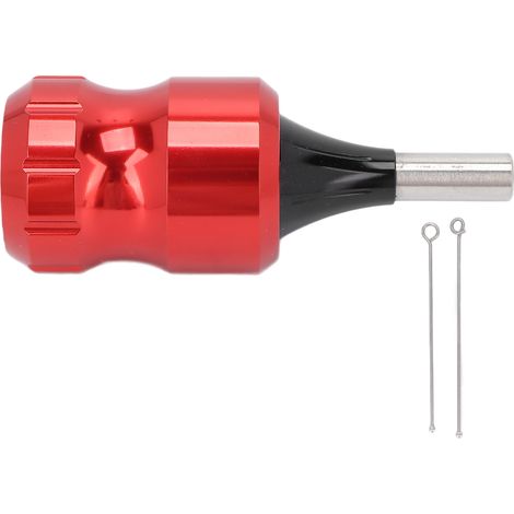 Manchon de tatouage en alliage réglable 1,3x3,1 pouces pour machine à tatouer, avec 3 barres d'entraînement (3,3 et 3,5 pouces), rouge, poignée ergonomique professionnelle (1/5)