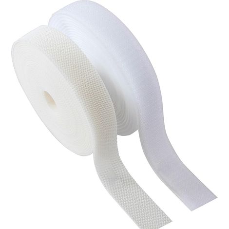 Bande auto-agrippante à coudre 1,91 cm x 1,91 cm Facile à fixer Adhérence parfaite Ruban nylon sans colle, scratch à coudre pour vêtements, travaux créatifs et bricolage, blanc (1/4)