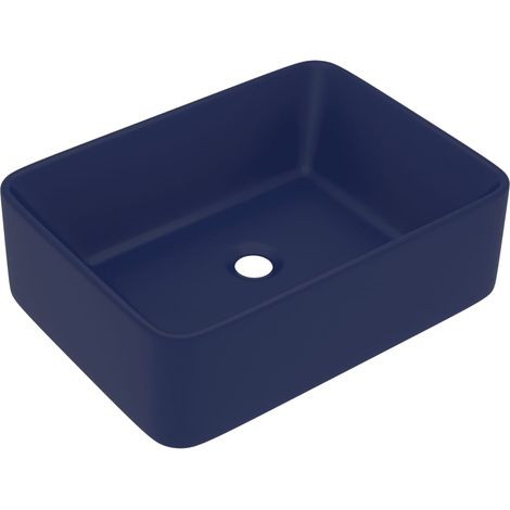 Lavabo da appoggio di lusso lavabo da bagno mobiletto rettangolare 41 x 30 cm ceramica blu scuro opaca 020002787
