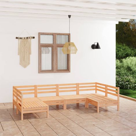 6 pcs Salon de jardin, Ensemble table et chaises de jardin, Meuble de jardin Bois de pin massif MKW961000 (1/5)