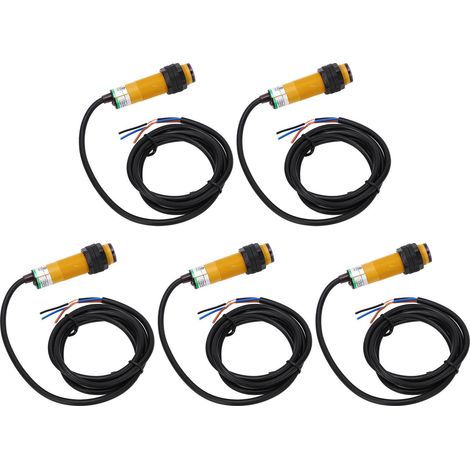 5 Pièces Capteur Photoelectrique Infrarouge 10cm Détection NPN Normalement Ouvert IP65 Photocellule 10‑36VDC (1/5)