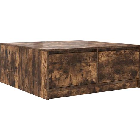Maison Exclusive - Tavolino da Salotto con Cassetti Rovere Fumo 100x100x40 cm