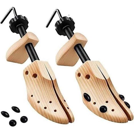 Schuhspanner aus Holz, längen- und weitenverstellbar, Stiefeldehner, Schuhformkorrektor, Schuhweitungsvorrichtung, geeignet für Herren- und Damenschuhe.