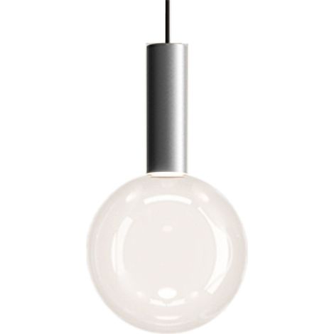 Zafferano Lampada a sospensione Sfera in alluminio con diffusore in vetro borosilicato soffiato a bocca LED TRIAC 8W 3000K Diametro 18 cm, trasparente