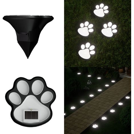 Lampe Solaire En Forme D'Empreinte De Patte De Chien - Étanche IP65 - Capteur De Luminosité Automatique - Pour Jardin Et Cour Extérieure - Lot De 1 (1/5)