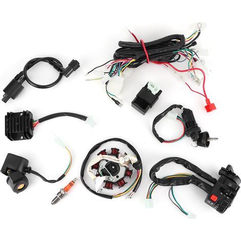 Kit de faisceau de câbles complet , Kit de stator CDI de faisceau de câbles de faisceau de câbles électrique pour 150CC 200CC 250CC 300CC ATV QUAD (1/5)